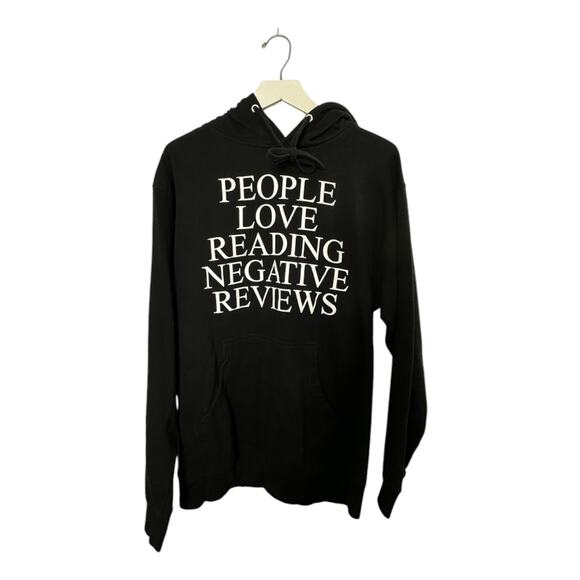 Anti Social Social Club People Love Reading Negative Reviews Hoodie Sweatshirt M - Picture 1 of 4
